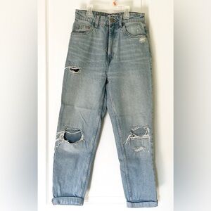 Zara distressed mom jeans